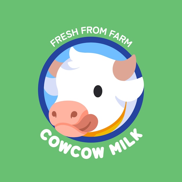 Ручной обращается дизайн логотипа коровы