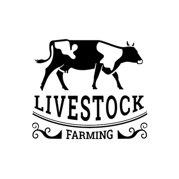Free Vector hand drawn cow logo design