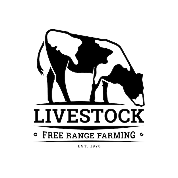 Free Vector hand drawn cow logo design