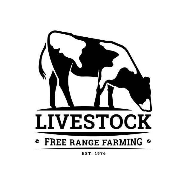 Hand drawn cow logo design