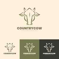 Free vector hand drawn cow logo design