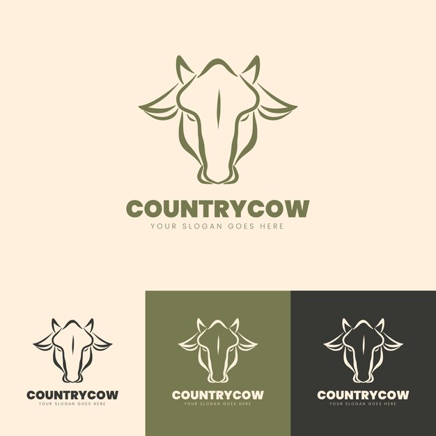 Hand drawn cow logo design