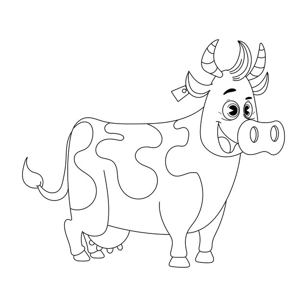 Hand drawn cow outline illustration