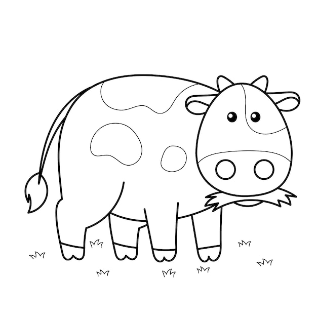 Free vector hand drawn cow outline illustration