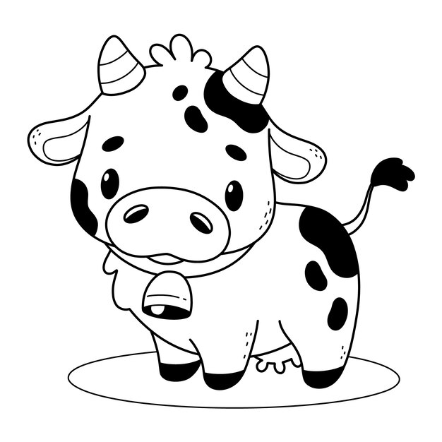 Hand drawn cow outline illustration