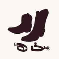 Free vector hand drawn cowboy boot silhouette