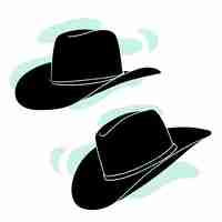 Free vector hand drawn cowboy hat silhouette