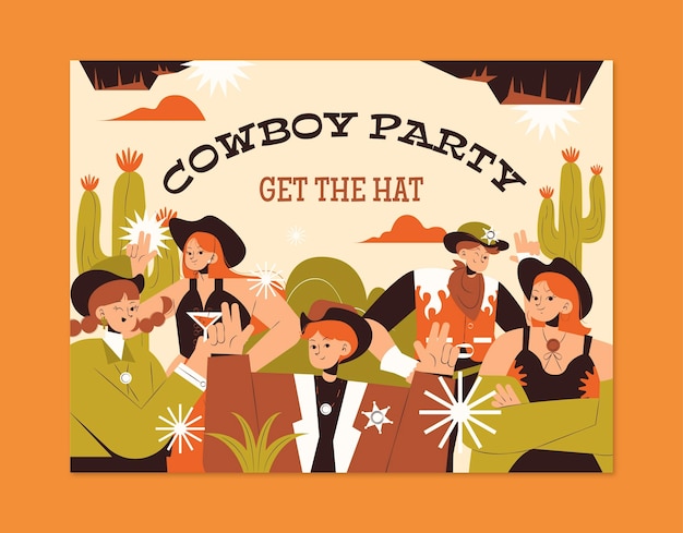 Hand drawn cowboy party photocall