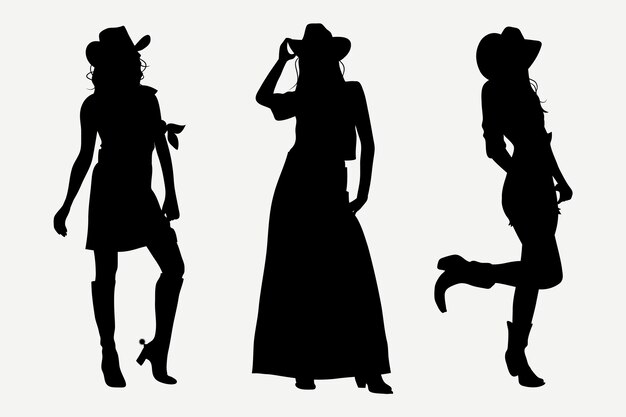 Free Vector hand drawn cowgirl  boot silhouette