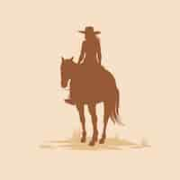 Free vector hand drawn cowgirl silhouette