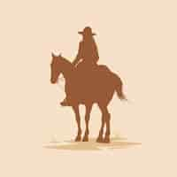 Vettore gratuito silhouette di cowgirl disegnata a mano