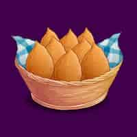 Free vector hand drawn coxinha brazilian dish