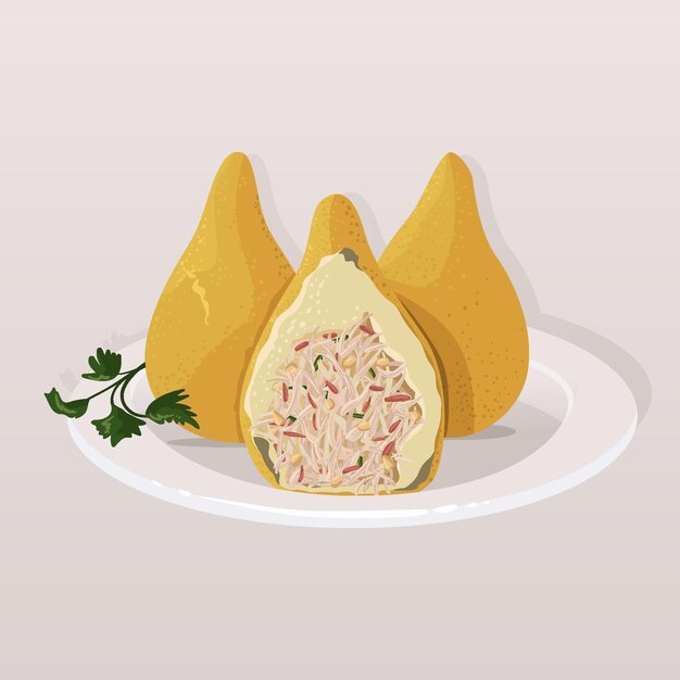 손으로 그린 coxinha 음식