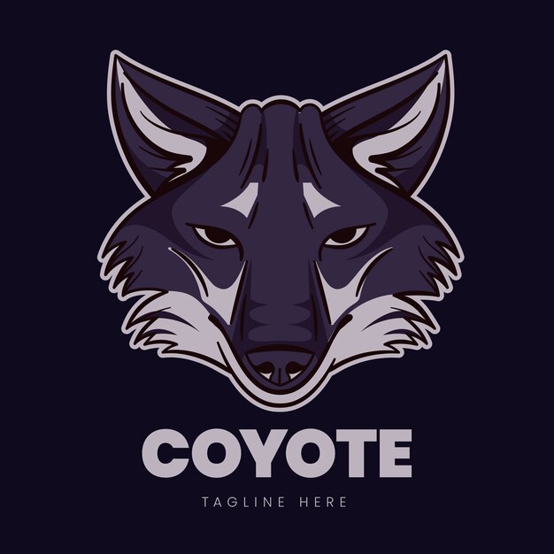 Ручной обращается шаблон логотипа койота