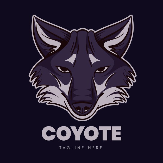 Hand drawn coyote logo template