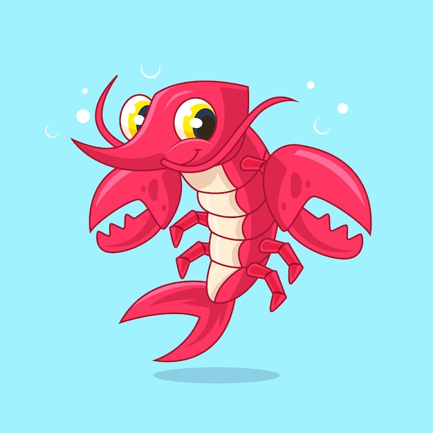 Free vector hand drawn crawfish cartoon illustration