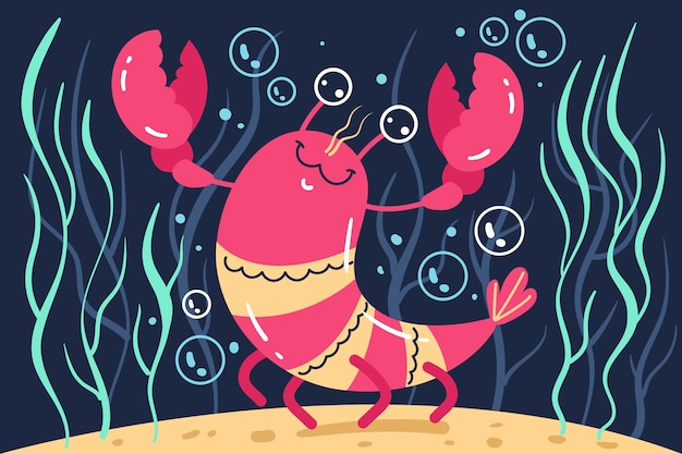 Free vector hand drawn crawfish illustration