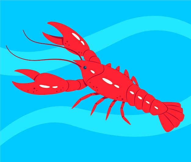 Free vector hand drawn crawfish illustration