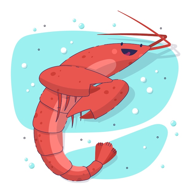 Free vector hand drawn crawfish illustration