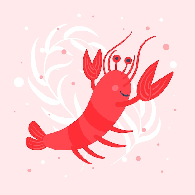 Hand drawn crawfish illustration