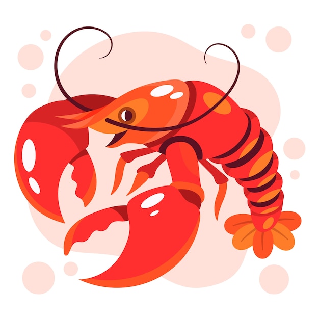 Free vector hand drawn crawfish illustration