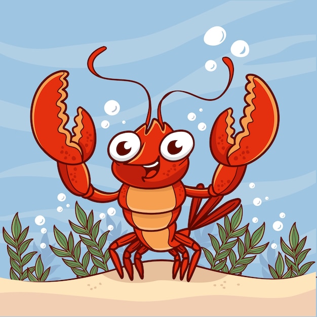 Hand drawn crawfish illustration