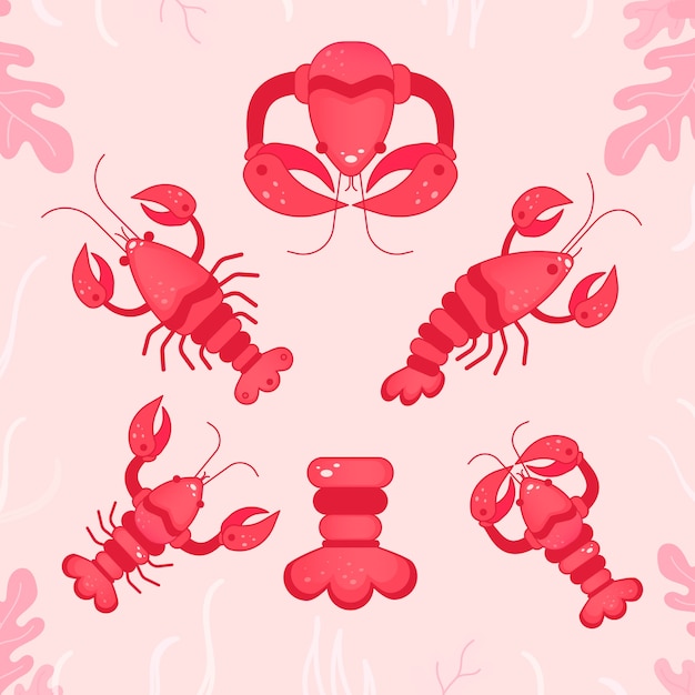 Free vector hand drawn crawfish illustration