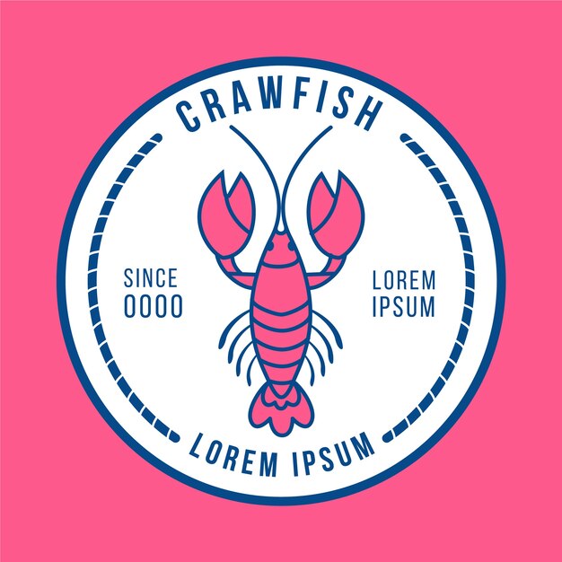 Hand drawn crawfish logo design