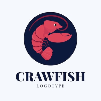 Hand drawn crawfish logo design