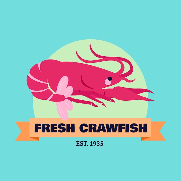 Free vector hand drawn crawfish logo design