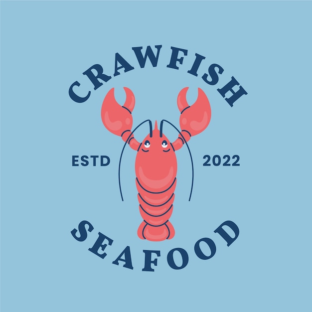 Free vector hand drawn crawfish logo design