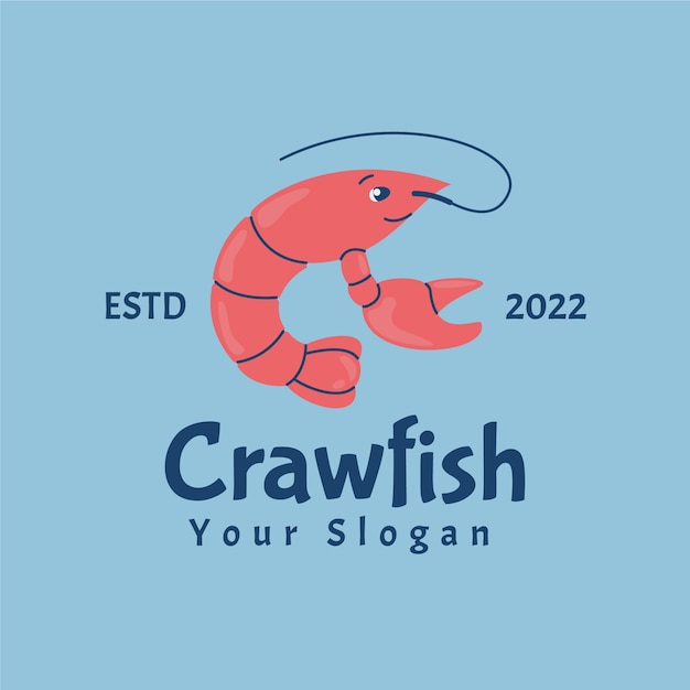 Free vector hand drawn crawfish logo design