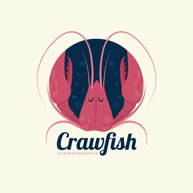 Hand drawn crawfish logo