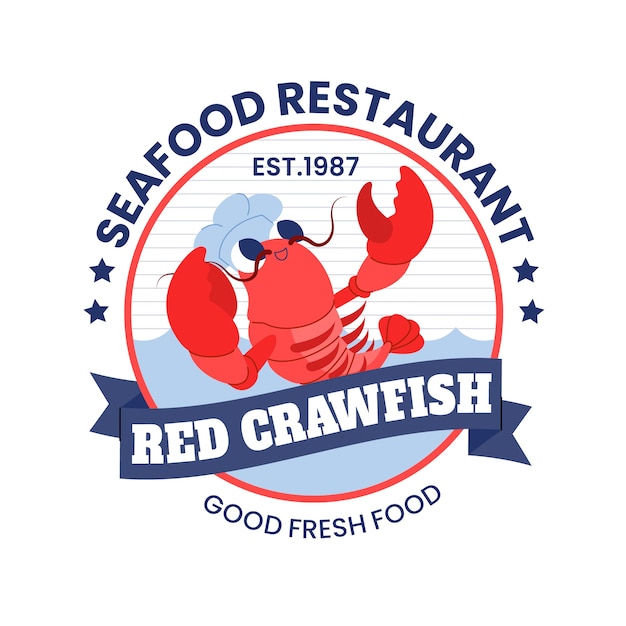 Hand drawn crawfish logo