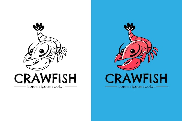 Hand drawn crawfish logo