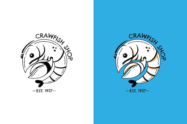 Hand drawn crawfish logo