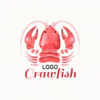 Free vector hand drawn crawfish logo