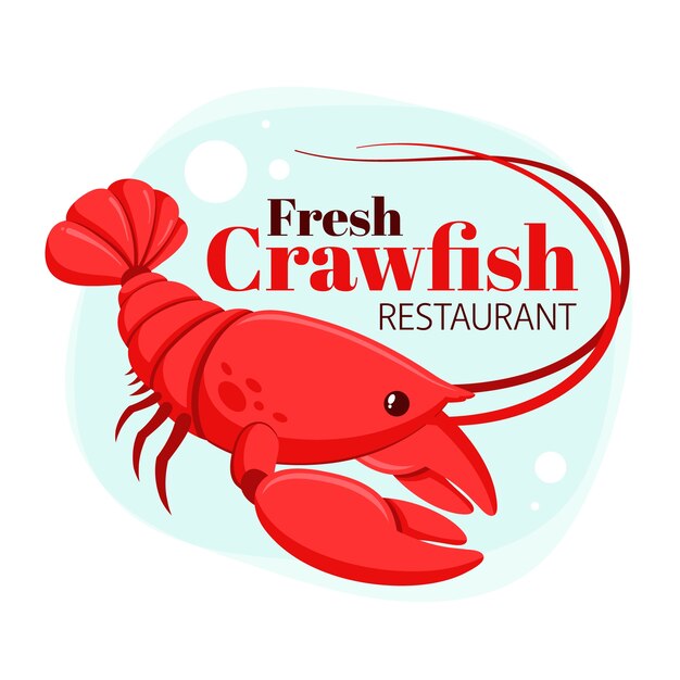 Hand drawn crawfish logo