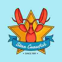 Free vector hand drawn crawfish logo