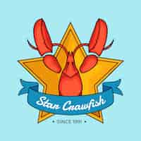 Free vector hand drawn crawfish logo