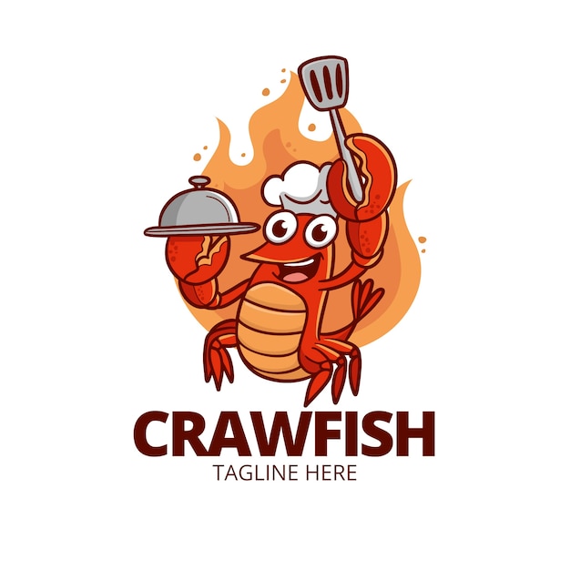 Hand drawn crawfish logo