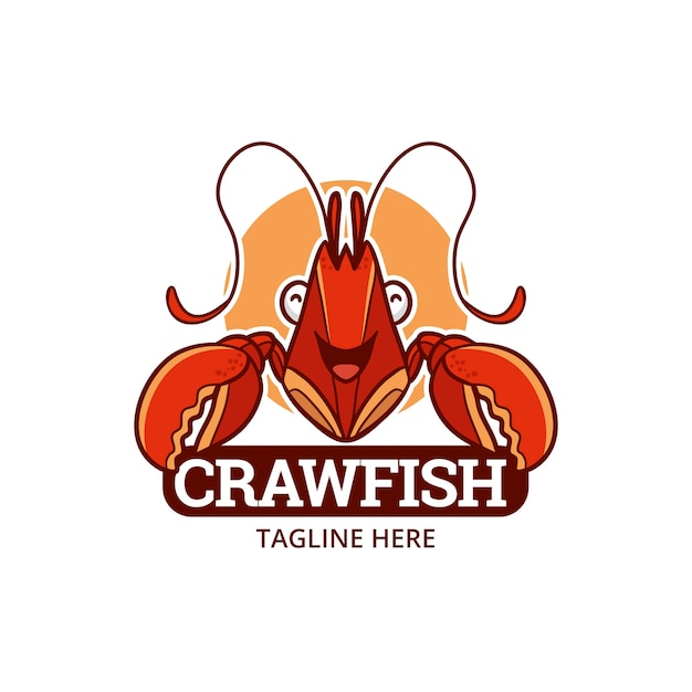 Hand drawn crawfish logo