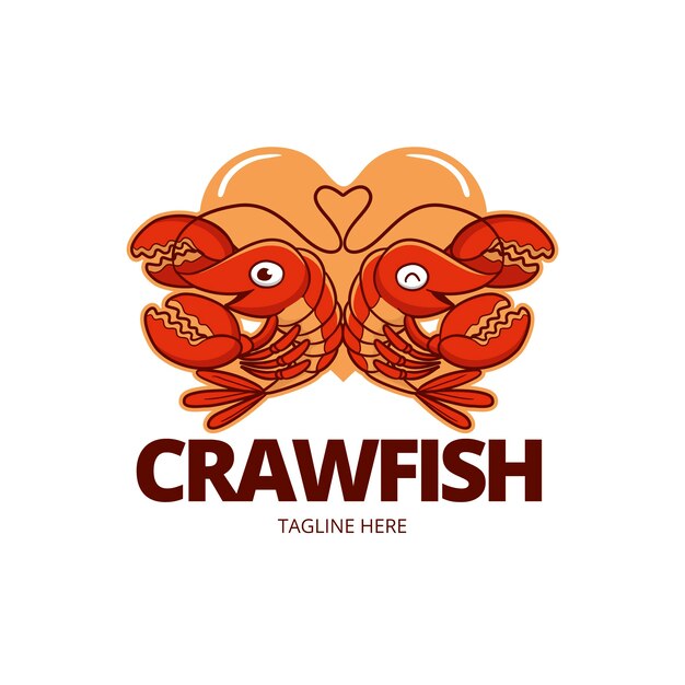 Hand drawn crawfish logo