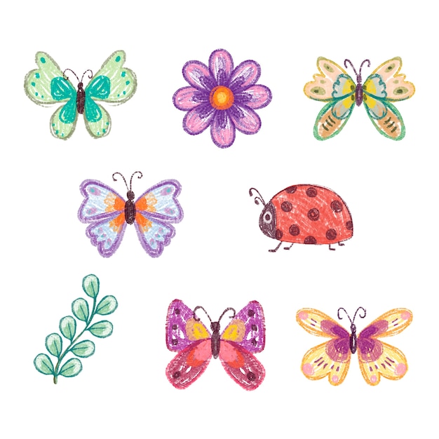 Free Vector hand drawn crayon illustration