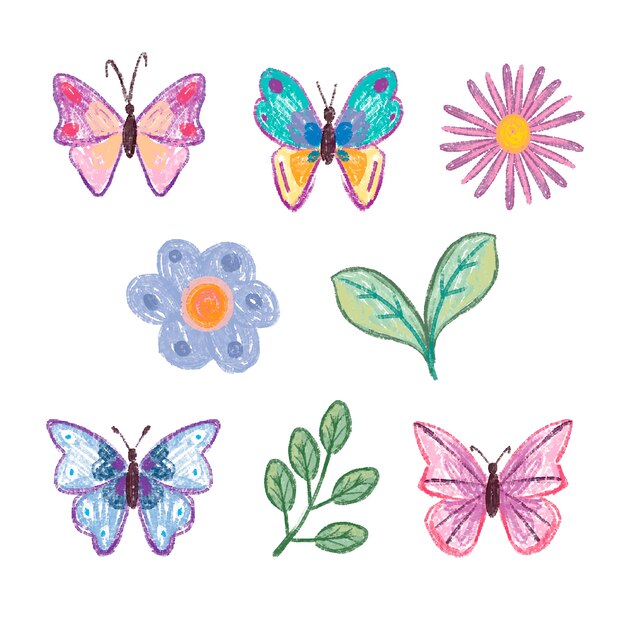 Free Vector hand drawn crayon illustration