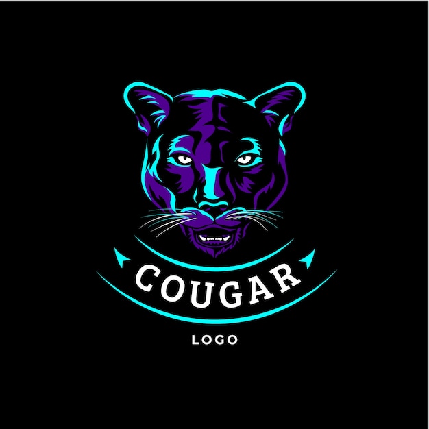 Hand drawn creative cougar logo template