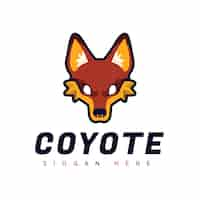 Free vector hand drawn creative coyote logo template