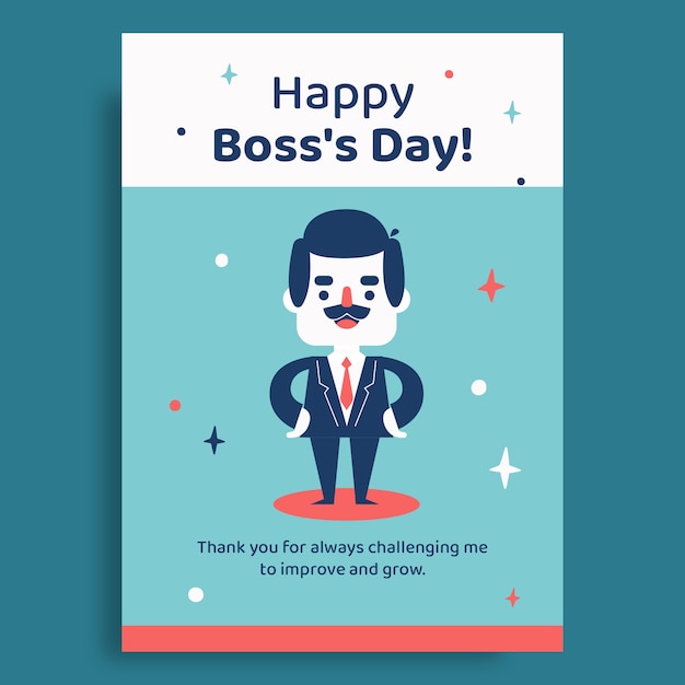 Hand drawn creative happy boss's day card