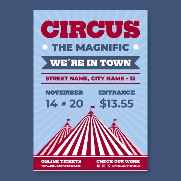 Vettore gratuito disegnato a mano creativo il magnifico poster del circo
