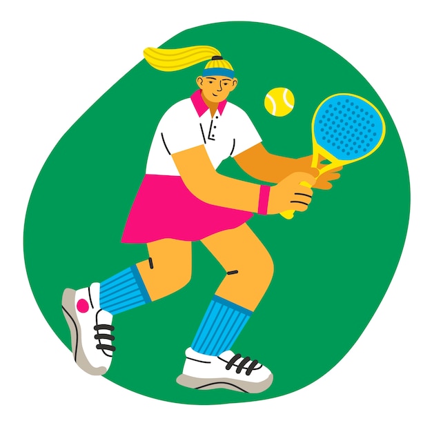 Illustrazione di padel creativa disegnata a mano